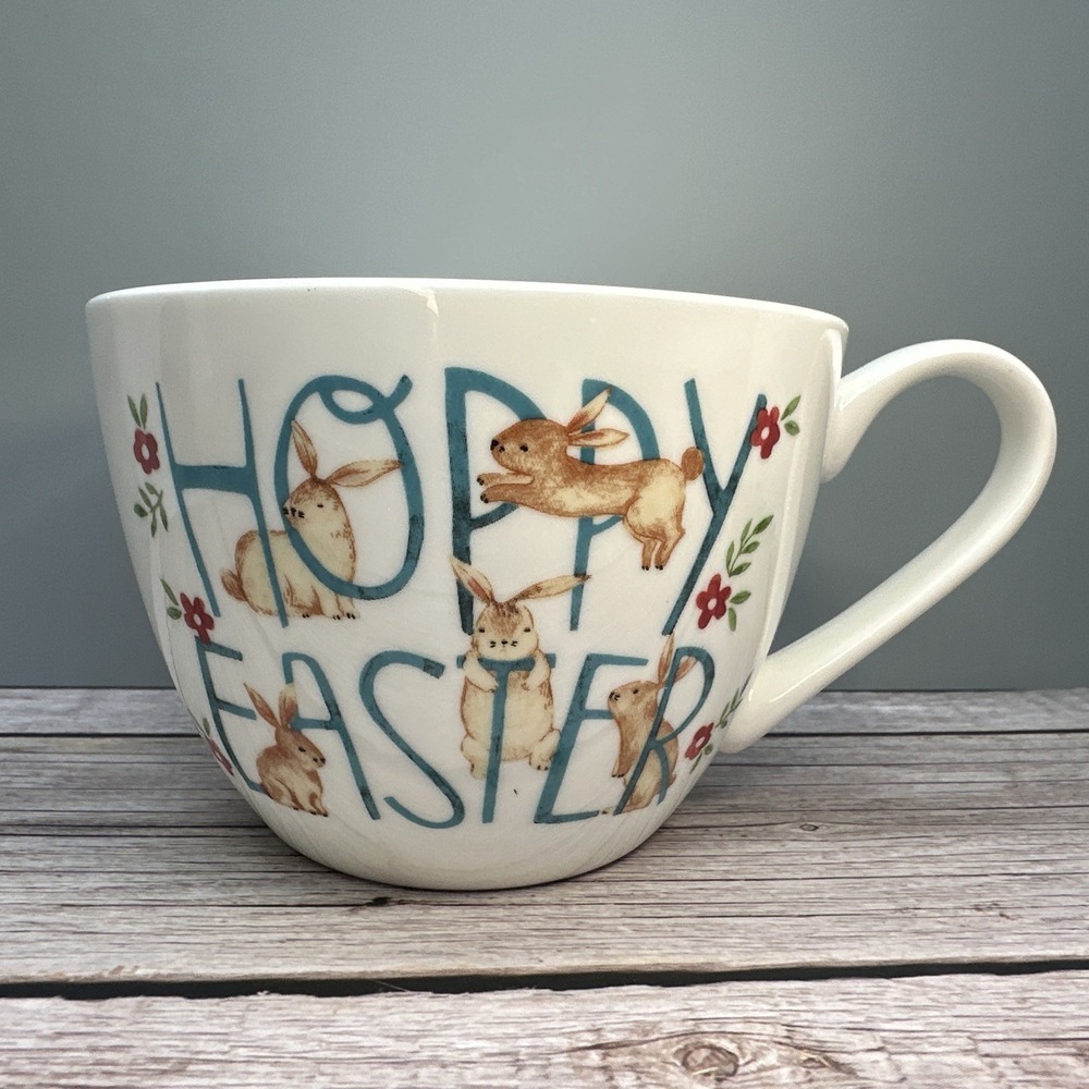 Hoppy Easter Portobello By Design Bone China Spring Floral Bunny Coffee Mug